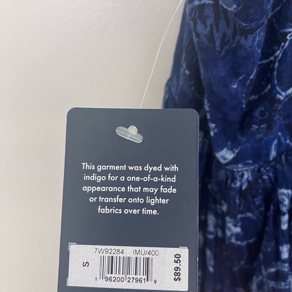 Lucky Brand Printed Mini Prep Dress Indigo Multi size Small Floral - Picture 6 of 8